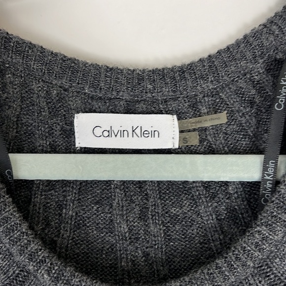 CALVIN KLEIN short sleeve sweater dress charcoal gray S - Picture 4 of 8